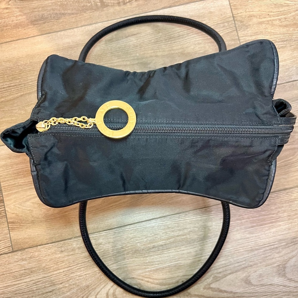 Celine Round Logo Nylon Tote Bag - Black and Gold - EUC - Picture 14 of 16